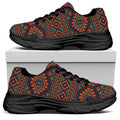 Retro Tribal Navajo Pattern Print Black Chunky Shoes