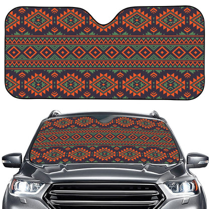 Retro Tribal Navajo Pattern Print Car Windshield Sun Shade