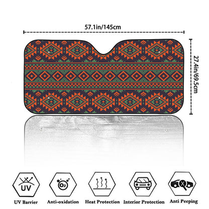 Retro Tribal Navajo Pattern Print Car Windshield Sun Shade