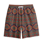 Retro Tribal Navajo Pattern Print Cotton Shorts