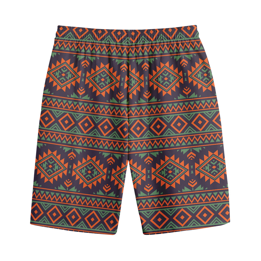 Retro Tribal Navajo Pattern Print Cotton Shorts