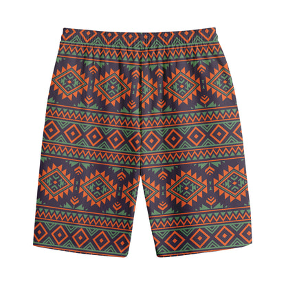 Retro Tribal Navajo Pattern Print Cotton Shorts