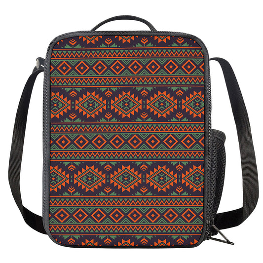 Retro Tribal Navajo Pattern Print Crossbody Lunch Bag