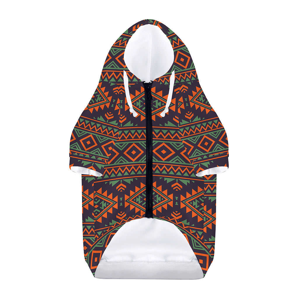 Retro Tribal Navajo Pattern Print Dog Zip Up Hoodie