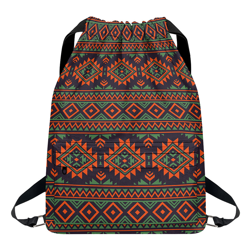 Retro Tribal Navajo Pattern Print Drawstring Backpack