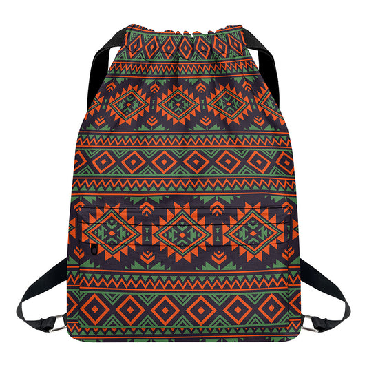 Retro Tribal Navajo Pattern Print Drawstring Backpack