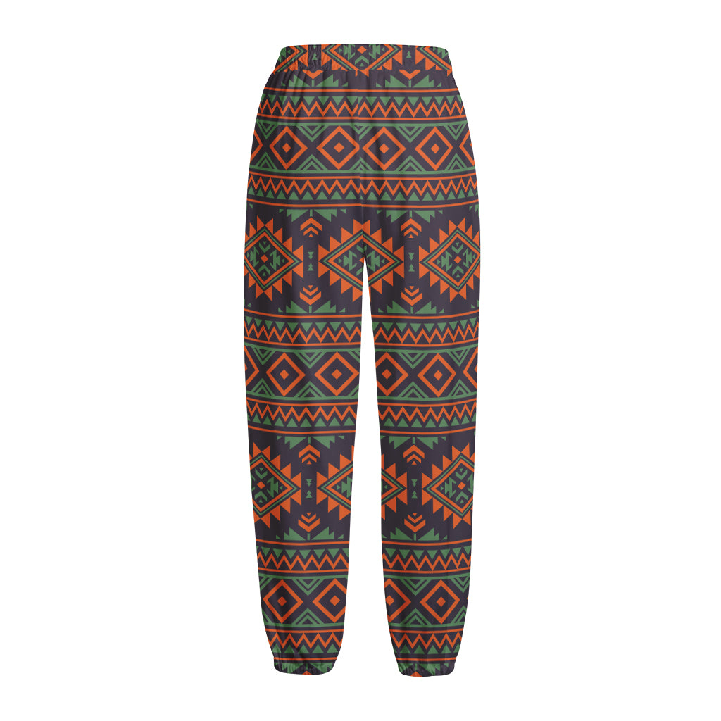 Retro Tribal Navajo Pattern Print Fleece Lined Knit Pants