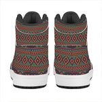 Retro Tribal Navajo Pattern Print High Top Leather Sneakers