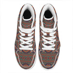 Retro Tribal Navajo Pattern Print High Top Leather Sneakers