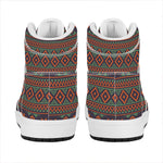 Retro Tribal Navajo Pattern Print High Top Leather Sneakers