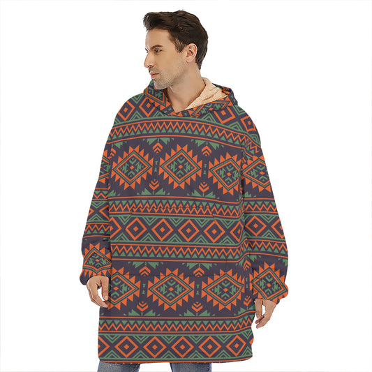 Retro Tribal Navajo Pattern Print Hoodie Blanket