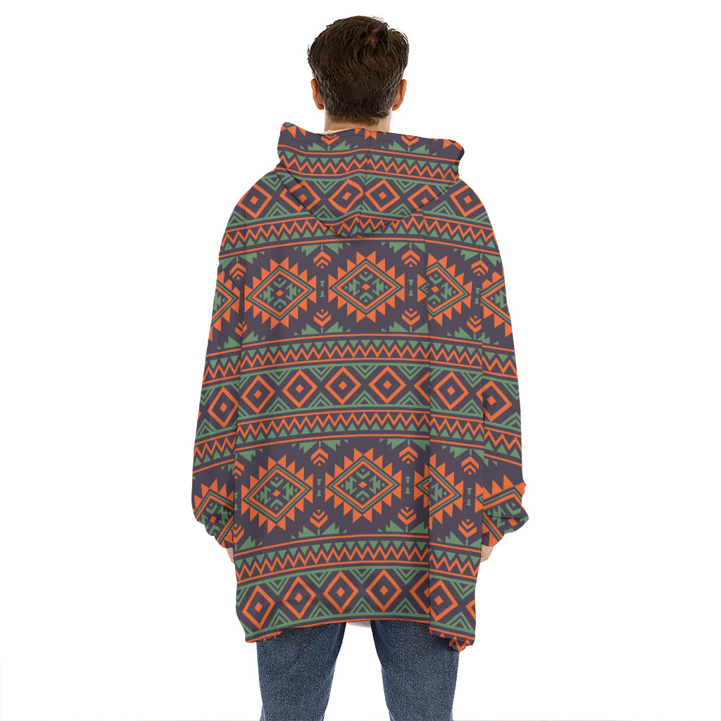 Retro Tribal Navajo Pattern Print Hoodie Blanket