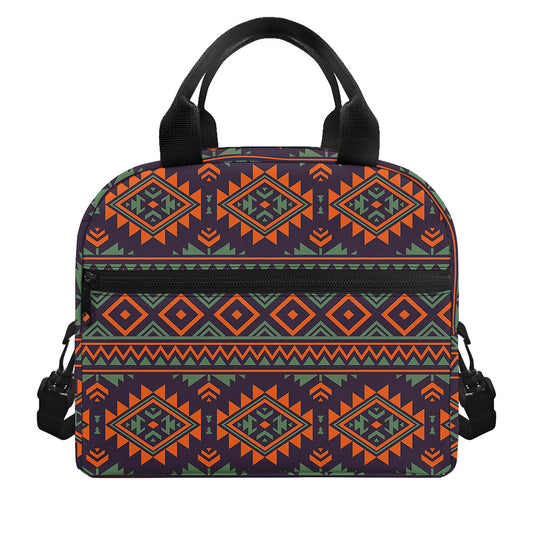 Retro Tribal Navajo Pattern Print Insulated Lunch Bag