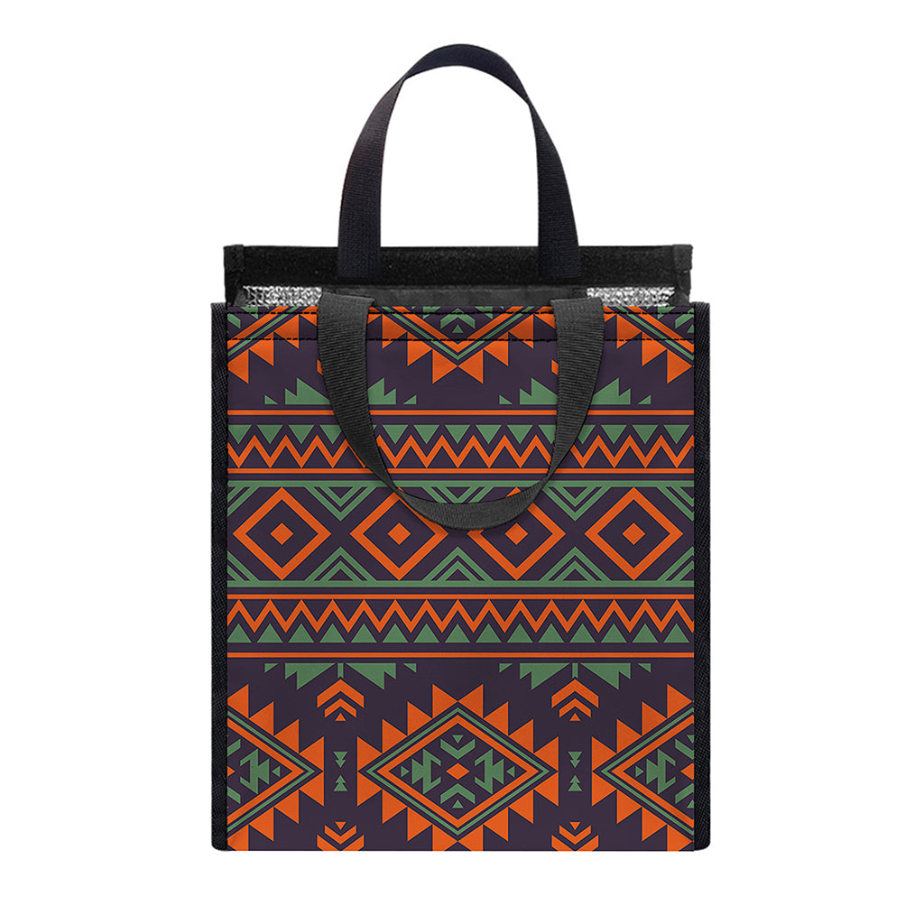 Retro Tribal Navajo Pattern Print Insulated Lunch Tote