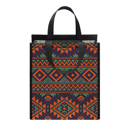 Retro Tribal Navajo Pattern Print Insulated Lunch Tote