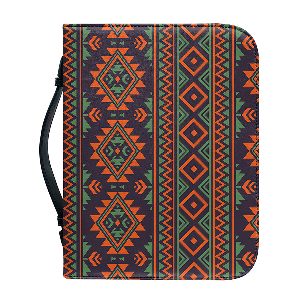 Retro Tribal Navajo Pattern Print Leather Bible Cover
