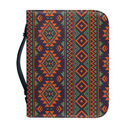 Retro Tribal Navajo Pattern Print Leather Bible Cover