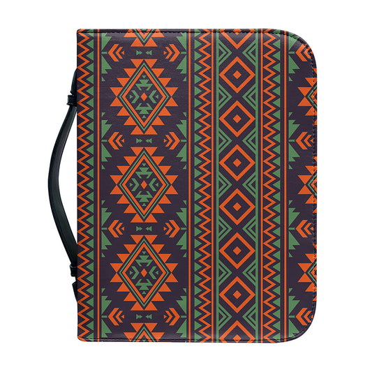 Retro Tribal Navajo Pattern Print Leather Bible Cover