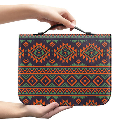 Retro Tribal Navajo Pattern Print Leather Bible Cover