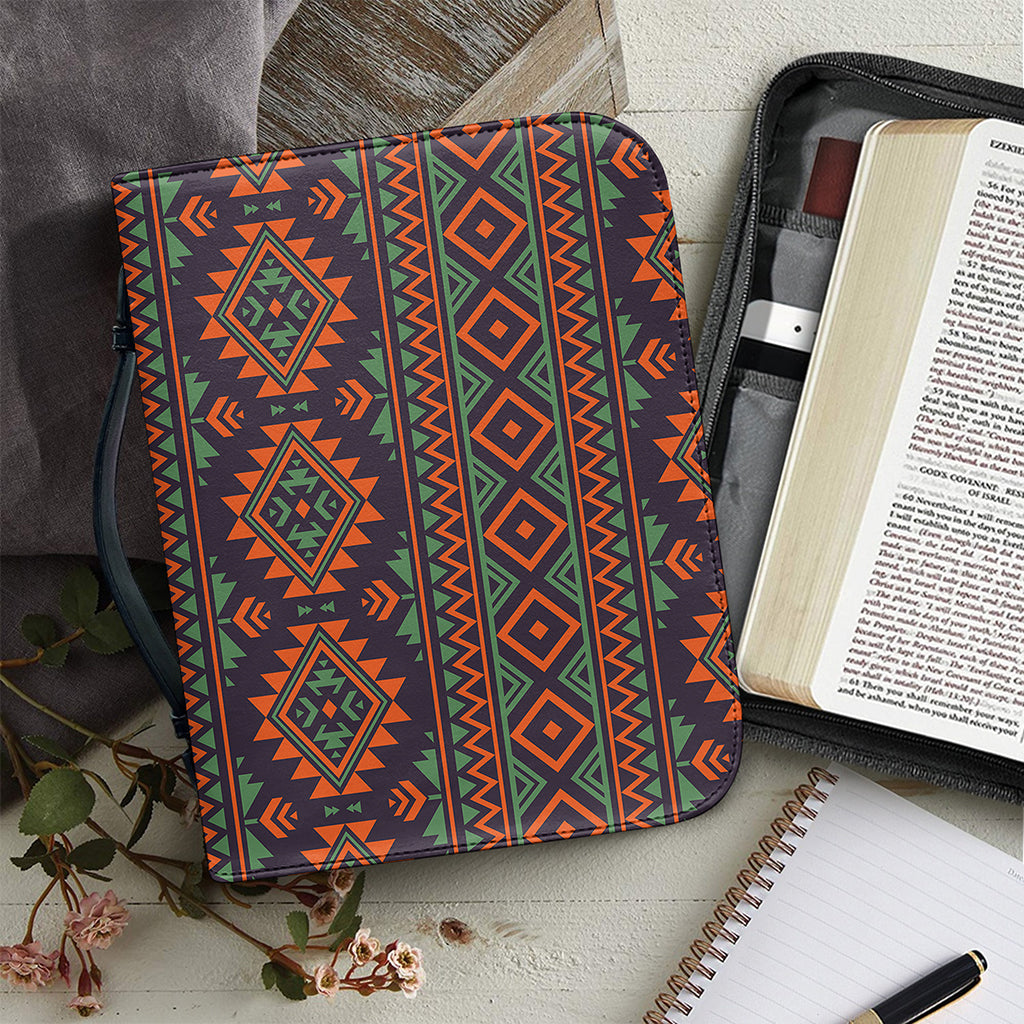 Retro Tribal Navajo Pattern Print Leather Bible Cover