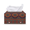 Retro Tribal Navajo Pattern Print Leather Tissue Box Cover
