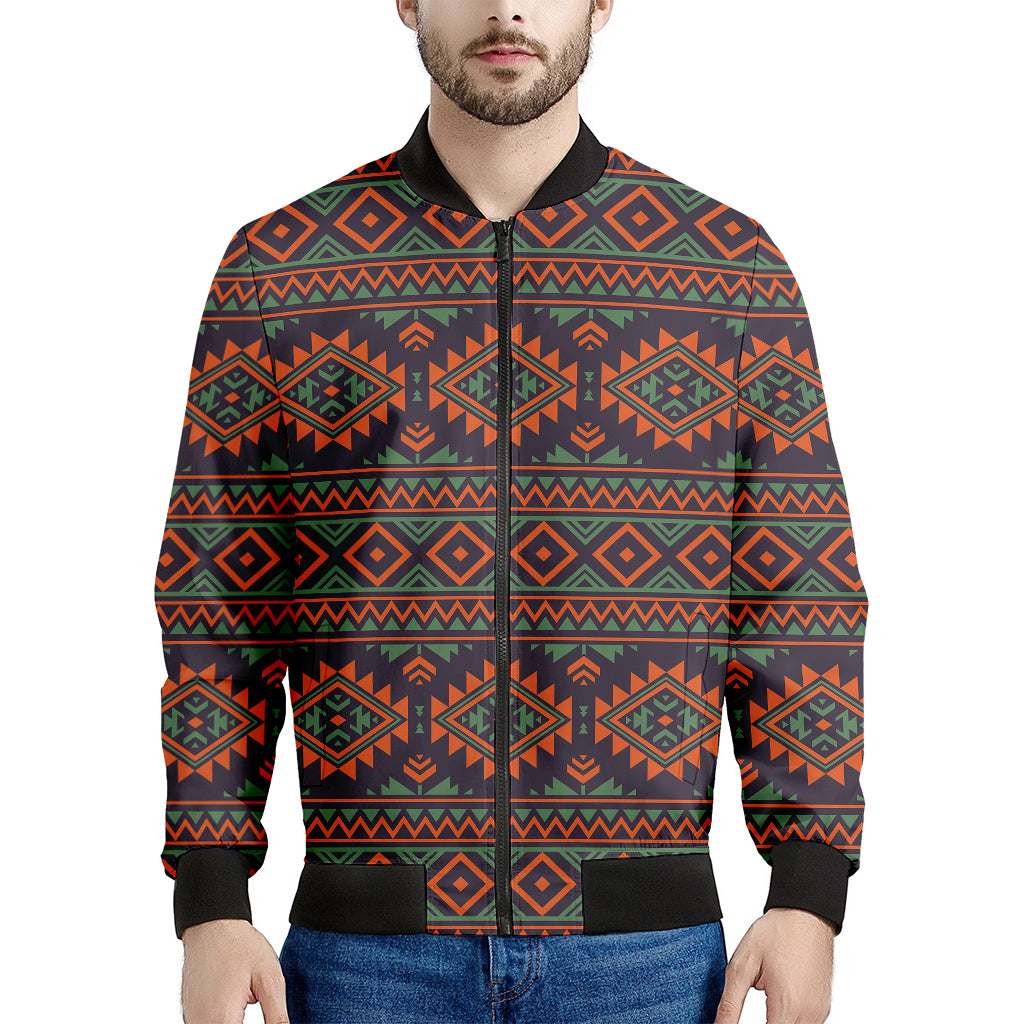 Retro Tribal Navajo Pattern Print Men's Bomber Jacket