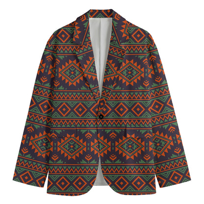 Retro Tribal Navajo Pattern Print Men's Cotton Blazer