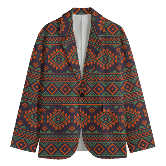 Retro Tribal Navajo Pattern Print Men's Cotton Blazer