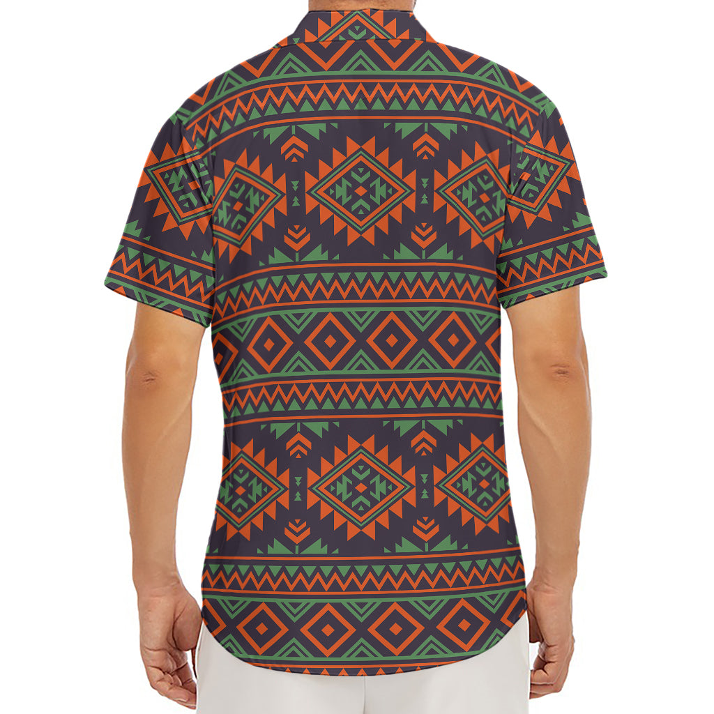 Retro Tribal Navajo Pattern Print Men's Deep V-Neck Shirt
