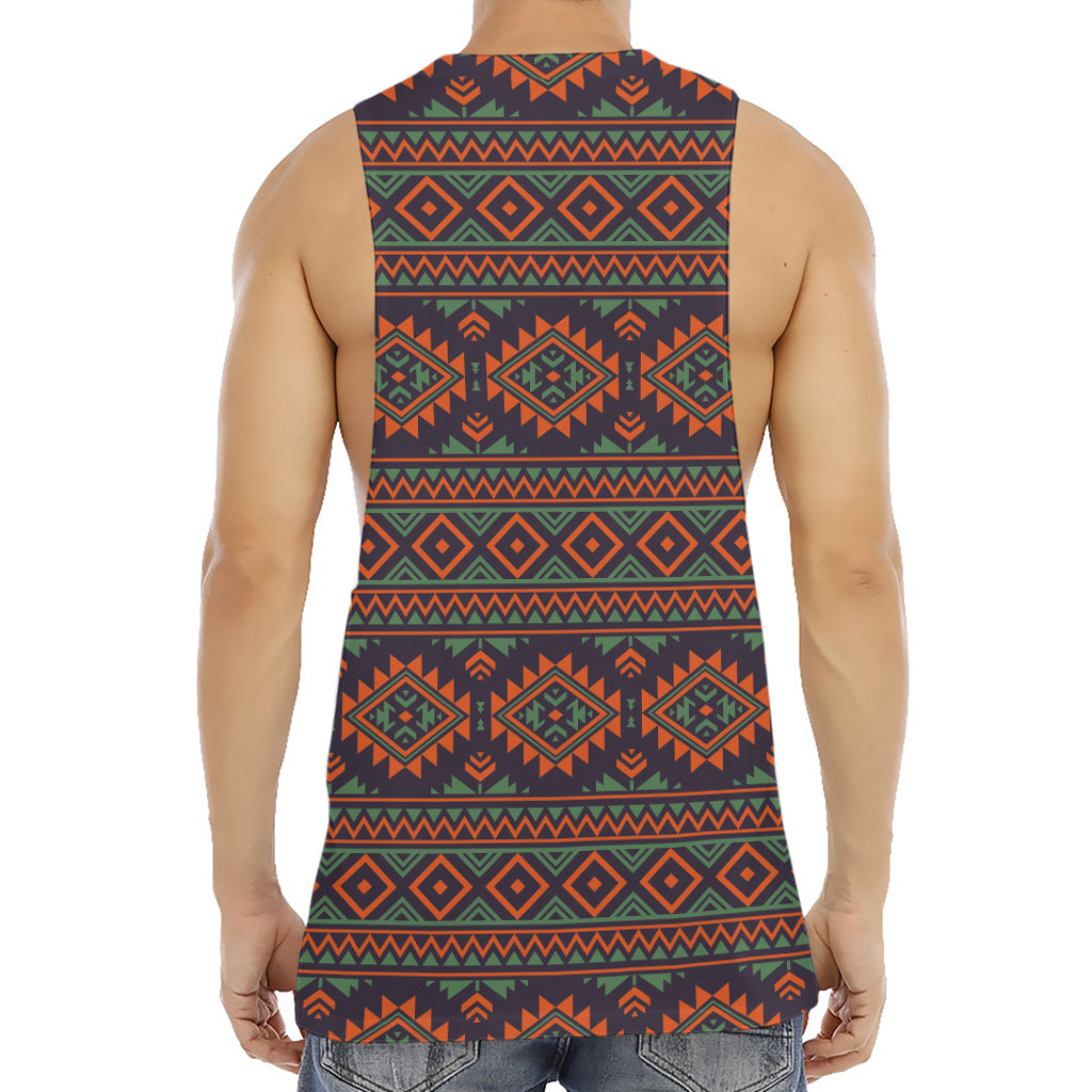 Retro Tribal Navajo Pattern Print Men's Muscle Tank Top