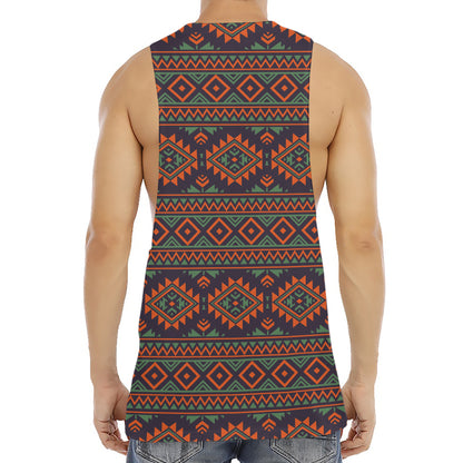 Retro Tribal Navajo Pattern Print Men's Muscle Tank Top