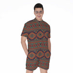 Retro Tribal Navajo Pattern Print Men's Rompers