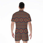 Retro Tribal Navajo Pattern Print Men's Rompers