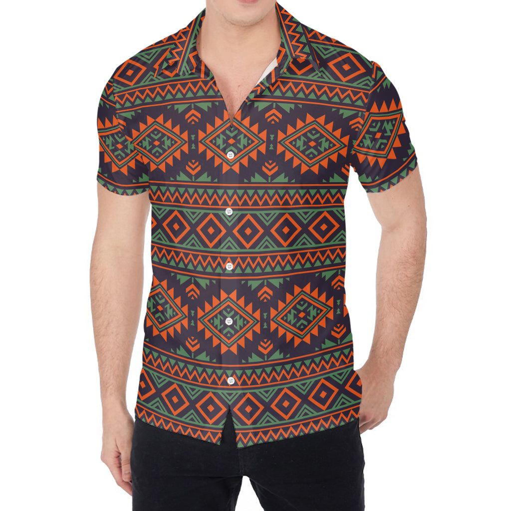 Retro Tribal Navajo Pattern Print Men's Shirt