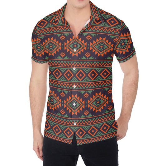 Retro Tribal Navajo Pattern Print Men's Shirt