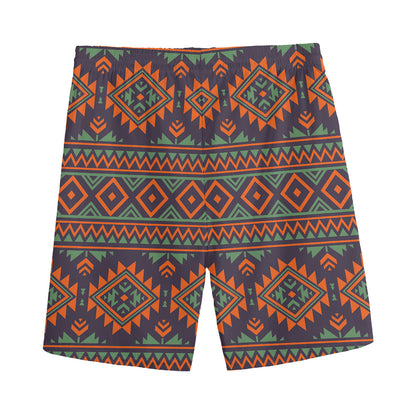 Retro Tribal Navajo Pattern Print Men's Sports Shorts