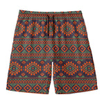 Retro Tribal Navajo Pattern Print Men's Swim Trunks