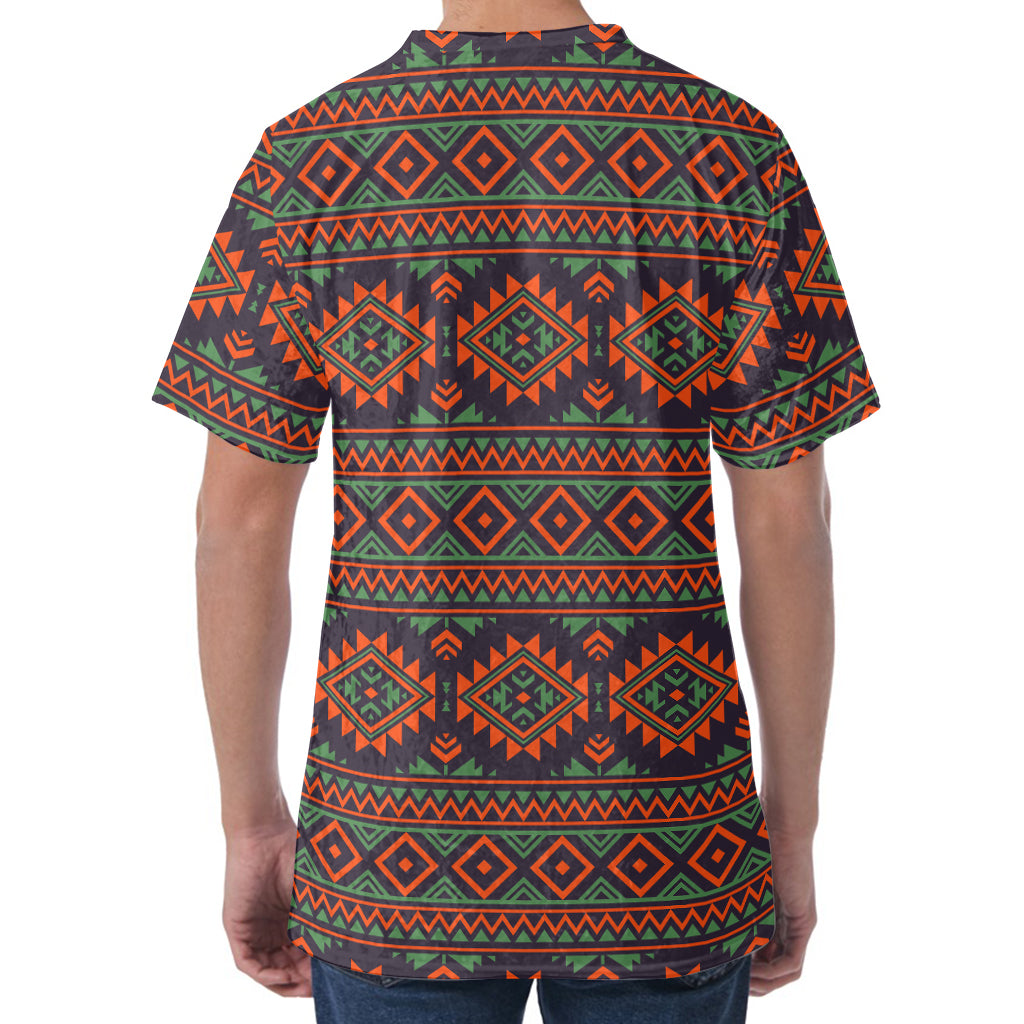 Retro Tribal Navajo Pattern Print Men's Velvet T-Shirt