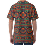 Retro Tribal Navajo Pattern Print Men's Velvet T-Shirt