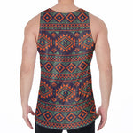 Retro Tribal Navajo Pattern Print Men's Velvet Tank Top