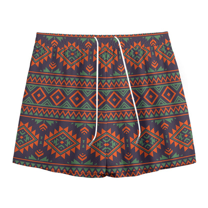 Retro Tribal Navajo Pattern Print Mesh Shorts