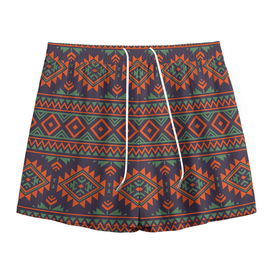 Retro Tribal Navajo Pattern Print Mesh Shorts