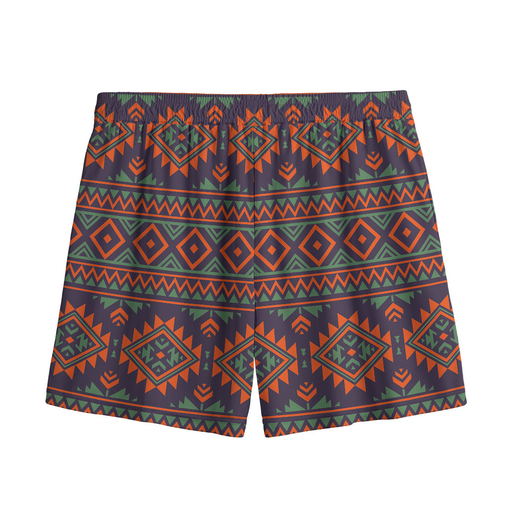 Retro Tribal Navajo Pattern Print Mesh Shorts