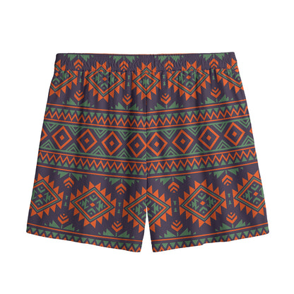 Retro Tribal Navajo Pattern Print Mesh Shorts
