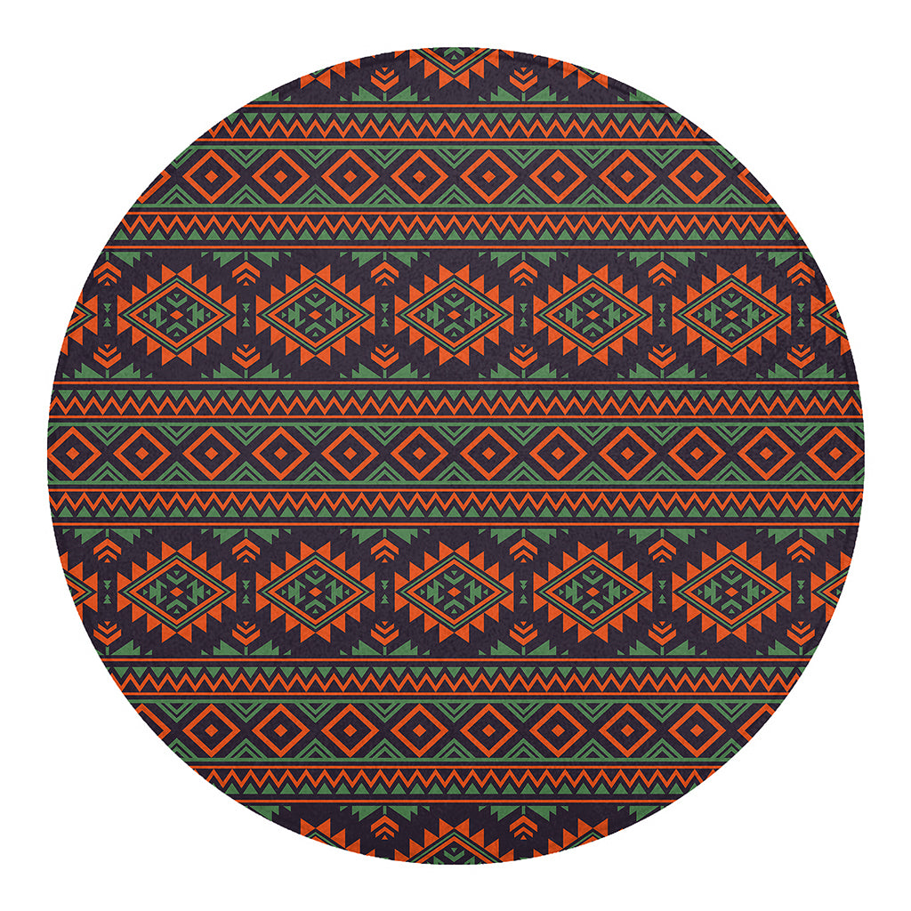Retro Tribal Navajo Pattern Print Round Blanket