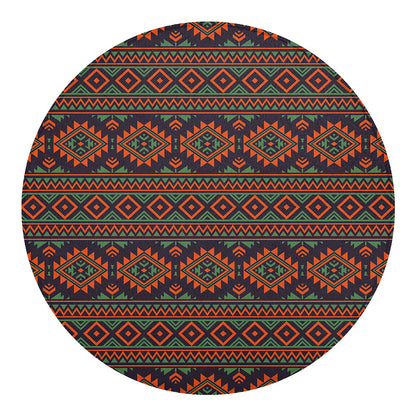 Retro Tribal Navajo Pattern Print Round Blanket
