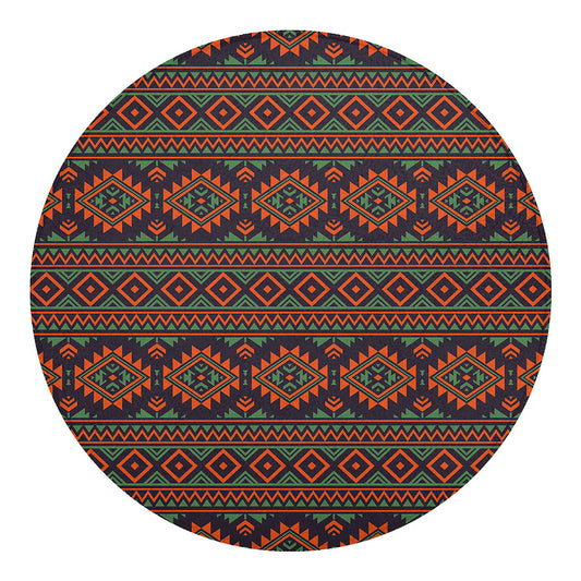 Retro Tribal Navajo Pattern Print Round Blanket