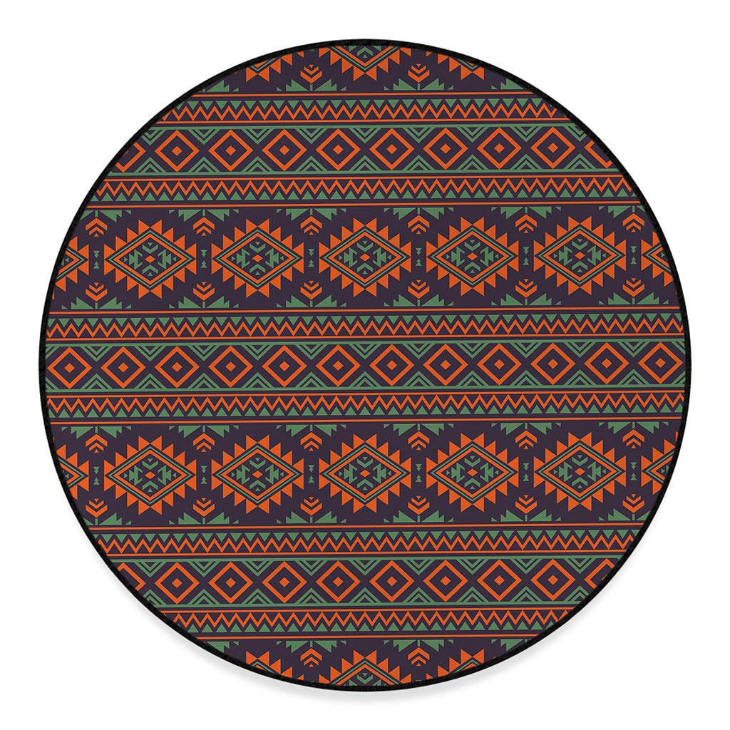 Retro Tribal Navajo Pattern Print Round Floor Mat