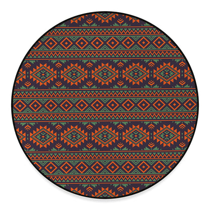 Retro Tribal Navajo Pattern Print Round Floor Mat