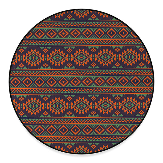 Retro Tribal Navajo Pattern Print Round Floor Mat